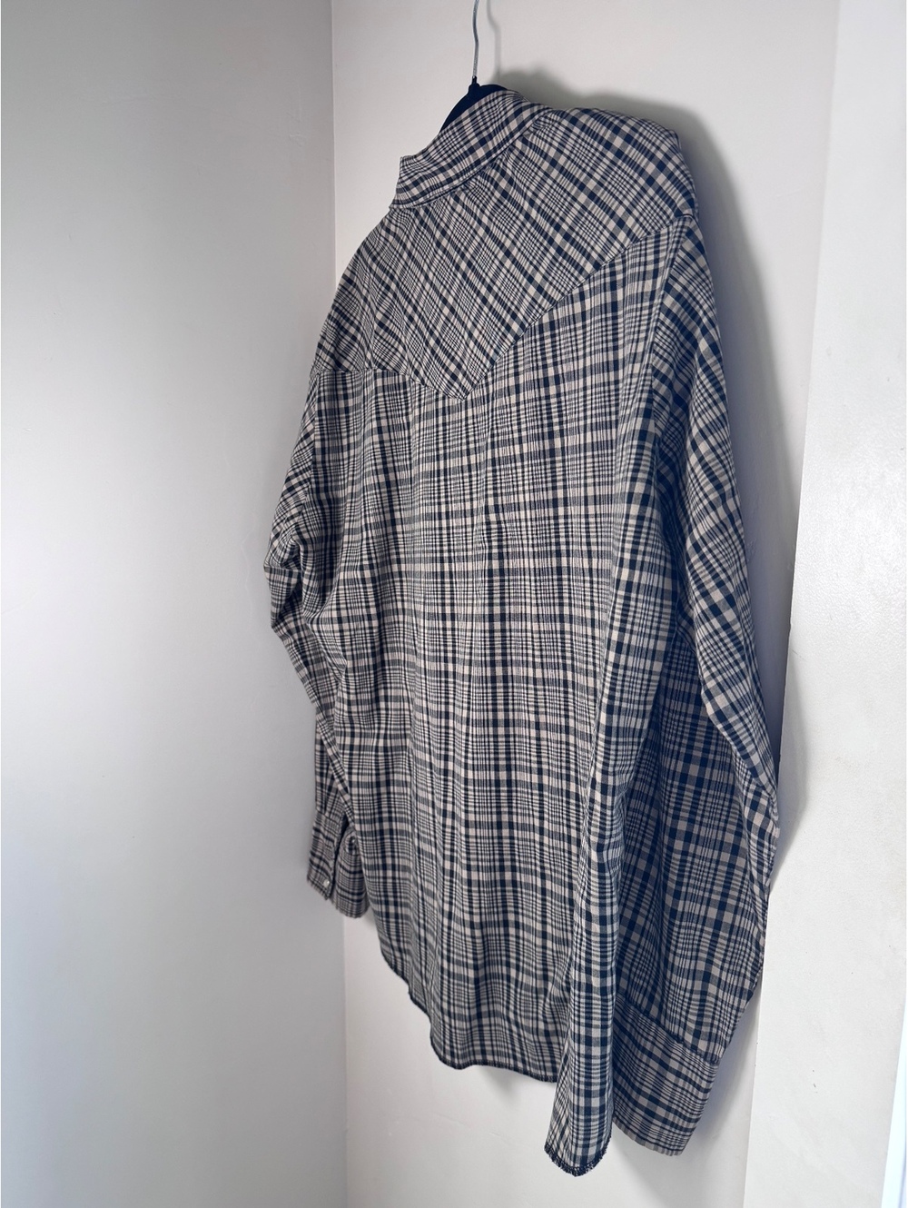 Wrangler Western Shirt Men’s Large 75204PP Plaid Pearl Snap Cowboy Long Sleeve - Picture 7 of 8
